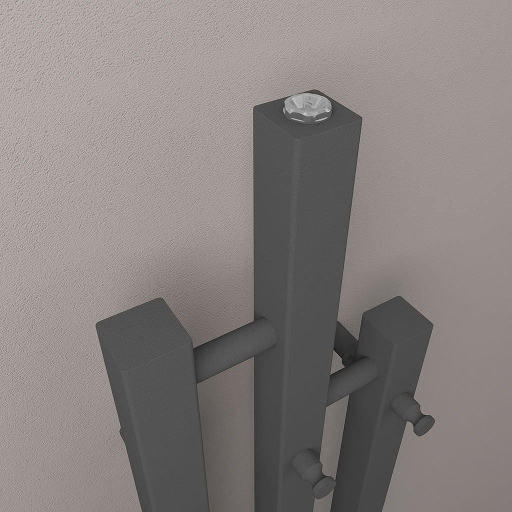 Eastbrook Designer Towel Radiator Eastbrook Conwy Vertical Designer Radiator - 1200 x 200mm - Matt Anthracite