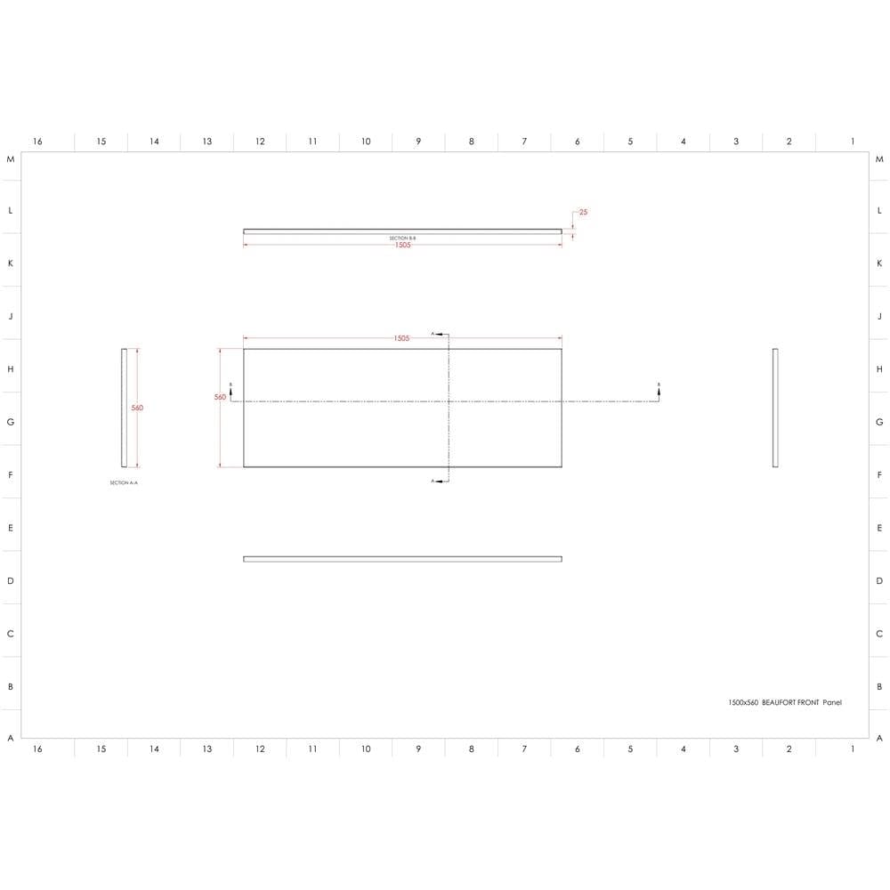 Eastbrook Bath Panel 1500mm / 5mm Acrylic Eastbrook Flat Front Bath Panel
