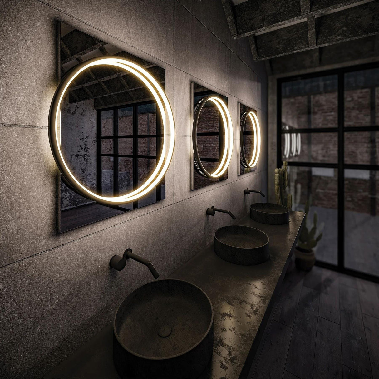 hib. Illuminated Mirror hib. Solas Round LED Illuminated Mirror