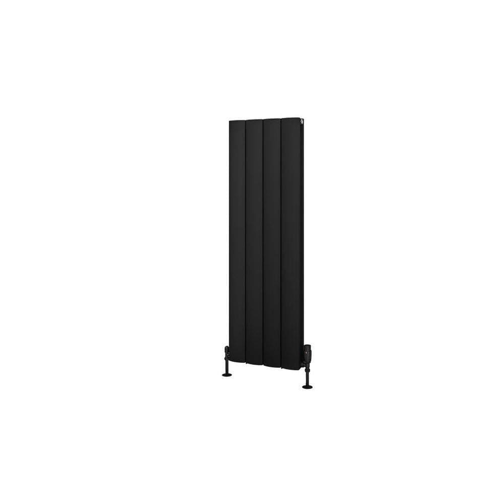 Eastbrook Panel Radiator Eastbrook Guardia Straight Vertical Aluminium Radiator in Matt Black