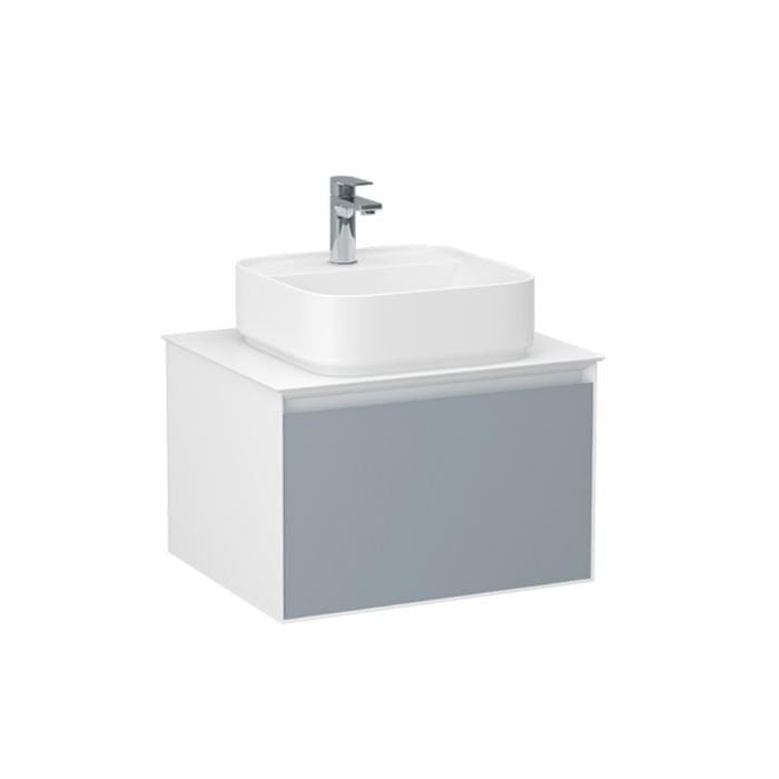 Imex Wall Mounted Vanity Unit Imex Essence Wall Mounted 600mm Single Drawer Vanity Unit with Worktop and 1 Tap Hole Basin