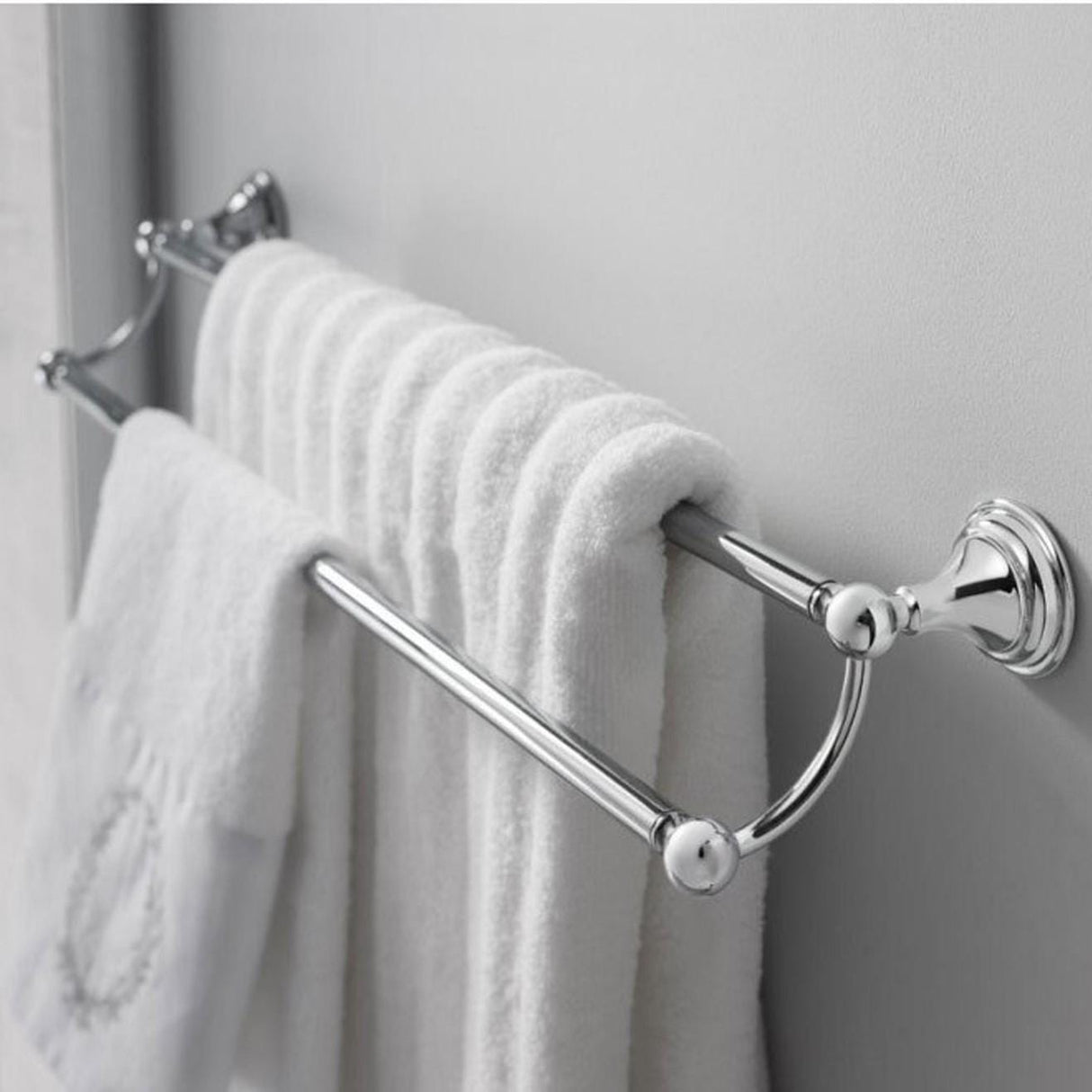 Crosswater Towel Rails and Rings Chrome Crosswater Belgravia 600mm Double Towel Rail