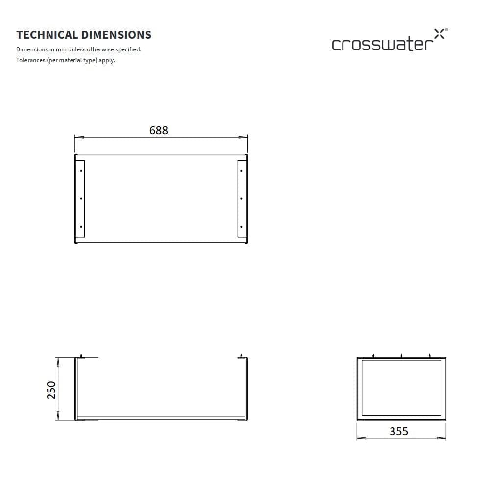 Crosswater Bathroom Furniture Accessory Crosswater Mada Optional Shelf and Frame