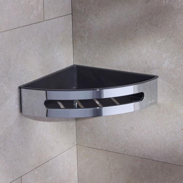 Miller Basket Chrome / Grey Miller Signature Corner Shower Basket with Removable Liner