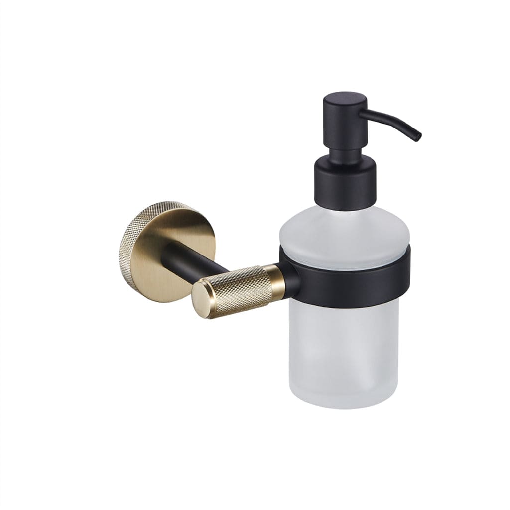 Eastbrook Soap Dispenser Eastbrook Catania Glass Soap Dispenser in Matt Black with Brushed Brass