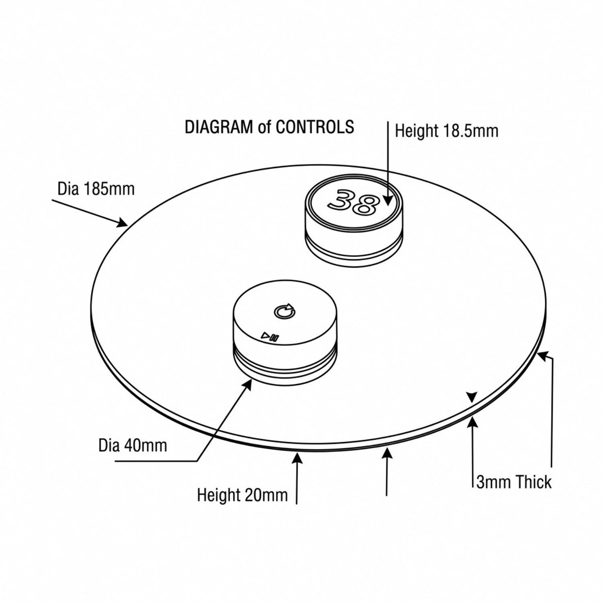 TED Togo 2/3 Outlet Digital Shower Valve with Large Round Plate