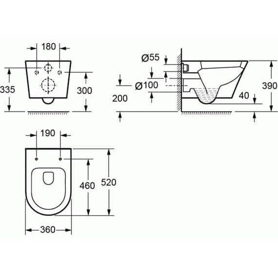 Imex Wall Hung Toilet Imex Arco Rimless Wall Hung Toilet with Soft Close Seat in White