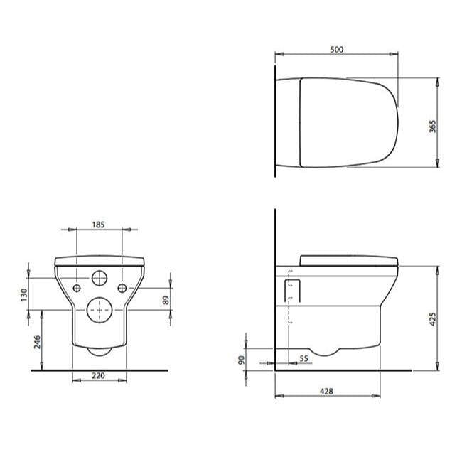 Britton Wall Hung Toilet Britton MyHome Wall Hung Toilet with Soft Close Seat