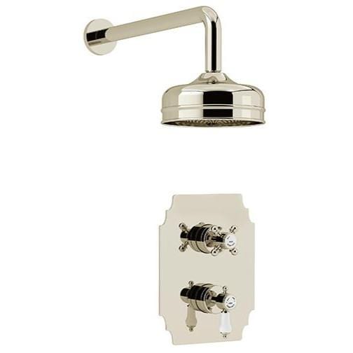 Heritage Concealed Shower Set Vintage Gold Heritage Glastonbury Concealed Shower with Deluxe Fixed Shower Head