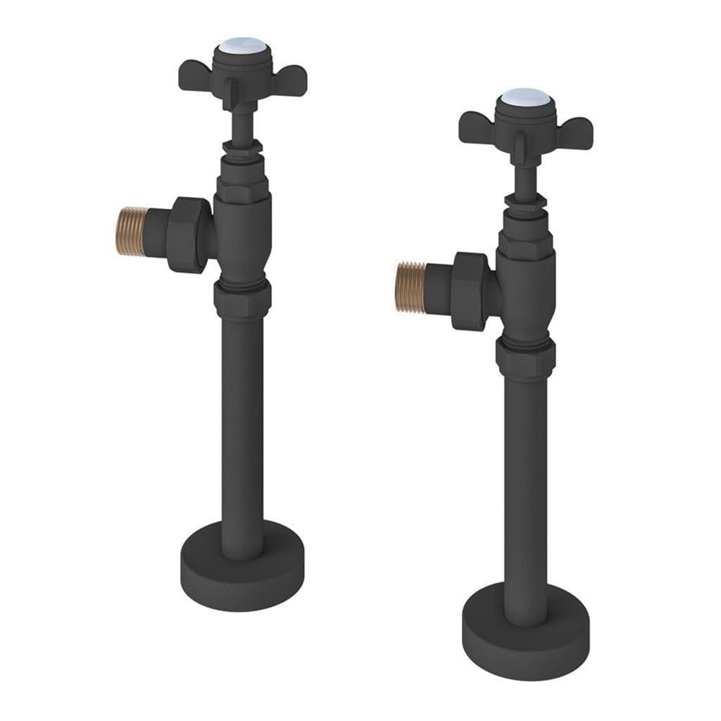 Eastbrook Radiator Valve Matt Anthracite Eastbrook Traditional Angled Manual Radiator Valve and Tail (Pair)