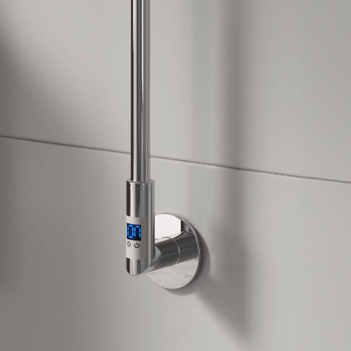 Reina Designer Towel Radiator Reina Ines Dry Electric Designer Towel Pole with Digital Timers - 1500 x 22mm