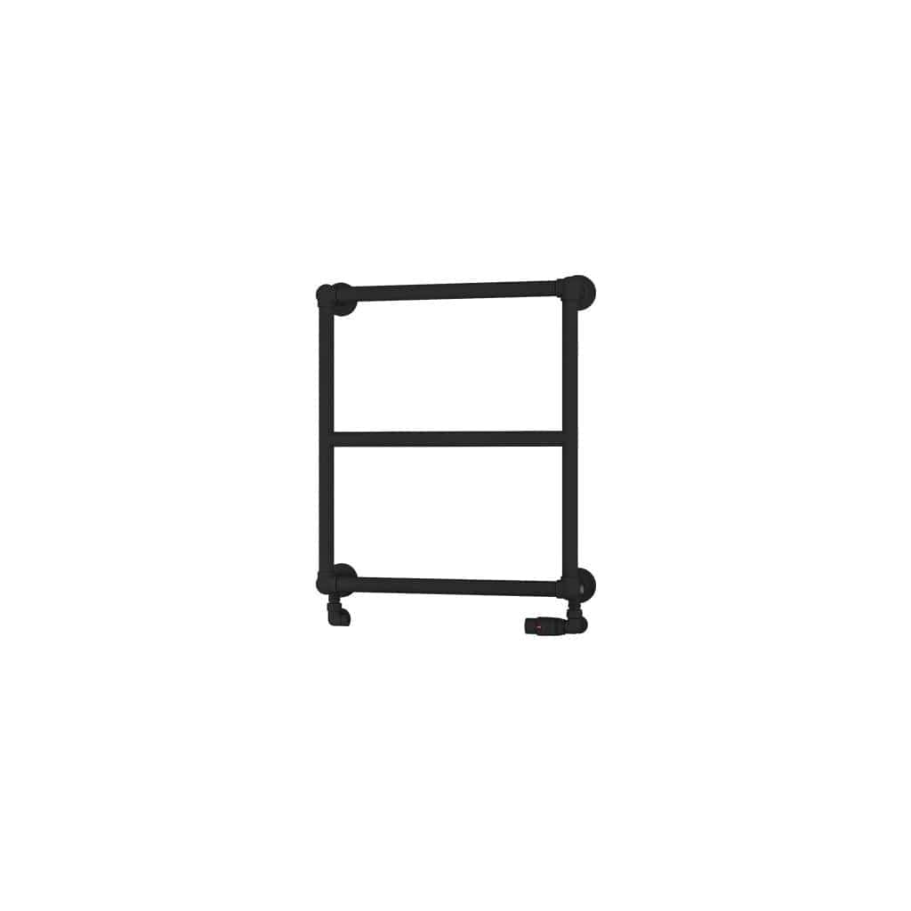 Eastbrook Traditional Towel Rail 690 x 600 / Dual Fuel Eastbrook Stour Vertical Traditional Heated Towel Rail in Matt Black