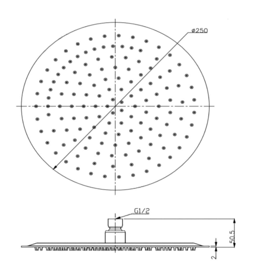 Aquarius Fixed Shower Head Aquarius RainLux Round Slim Shower Head