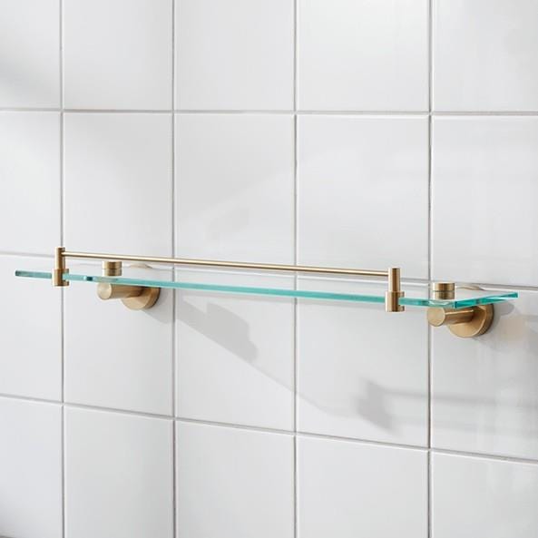 Miller Shelf Brushed Brass Miller Bond Glass Shelf