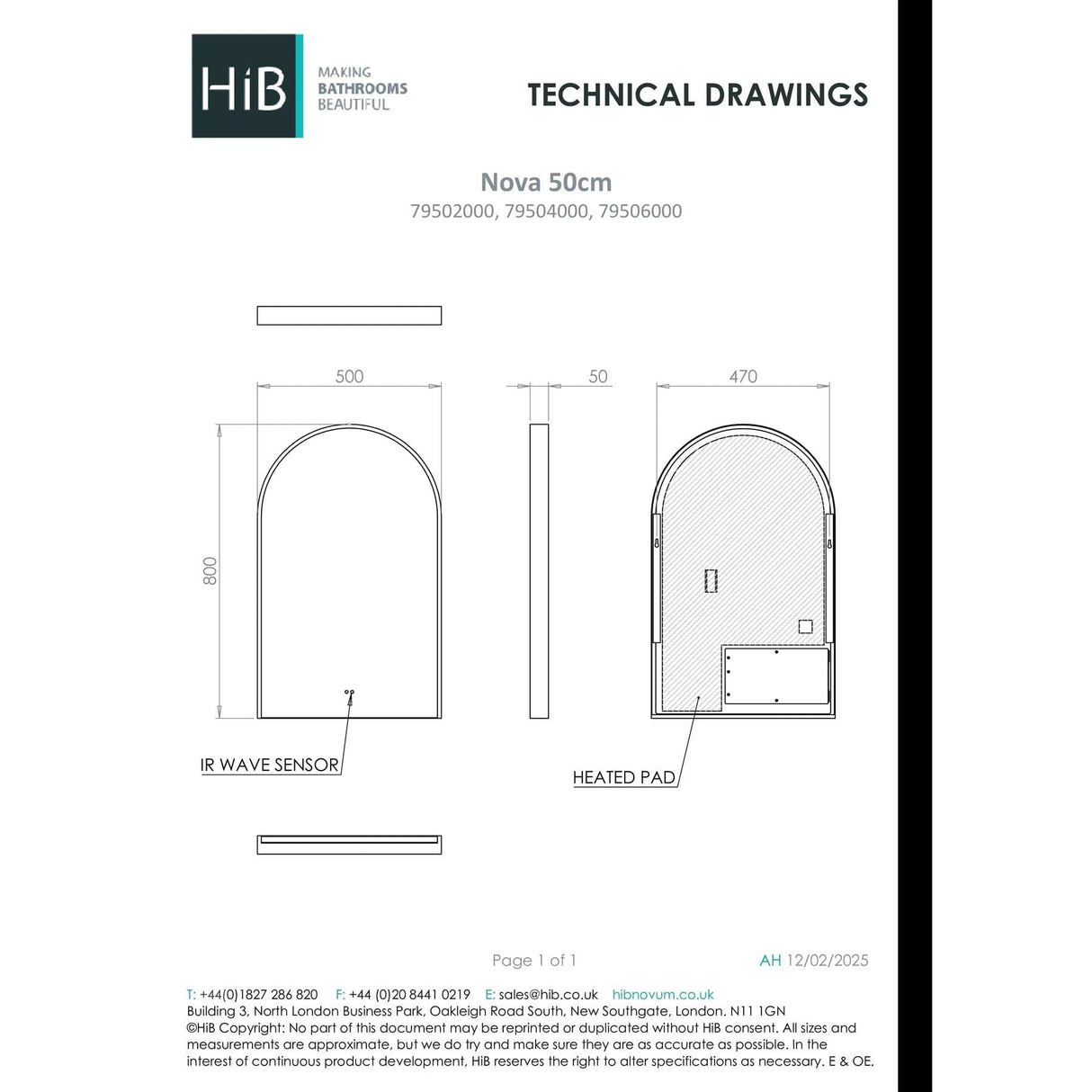 HiB Illuminated Mirror HiB Nova LED Illuminated Mirror