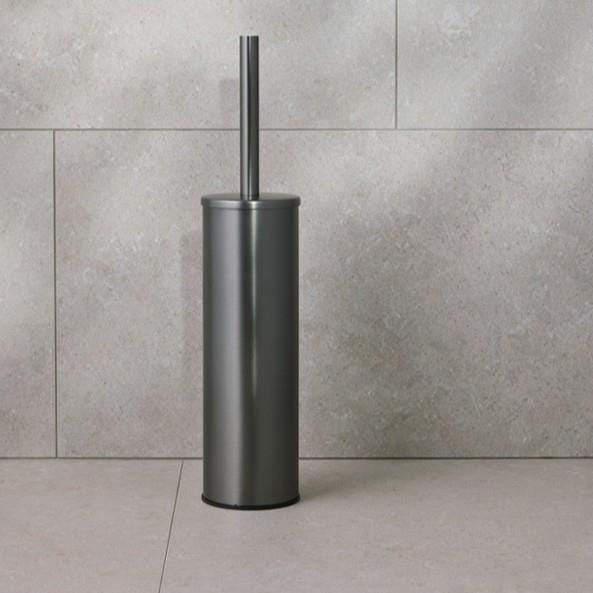 Miller Toilet Brush Gun Metal Miller Signature Freestanding Toilet Brush Set