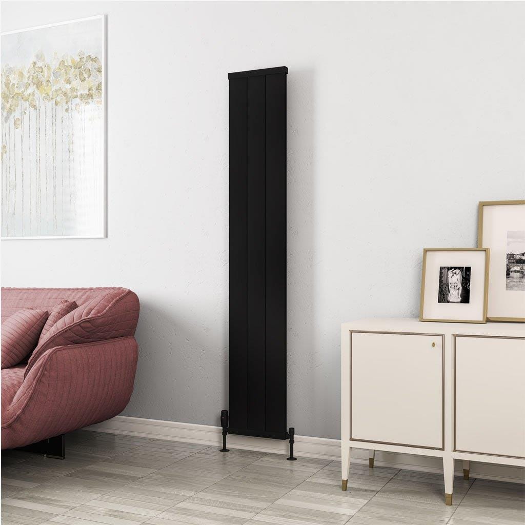 Eastbrook Panel Radiator 1800 x 310mm / Matt Black Eastbrook Kingswood Slimline Vertical Aluminium Radiator