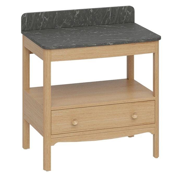 Burlington Floor Standing Vanity Unit Light Oak / Marquina Burlington Guild Floor Standing 850mm Vanity Unit with Worktop