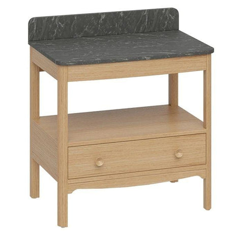 Burlington Floor Standing Vanity Unit Light Oak / Marquina Burlington Guild Floor Standing 850mm Vanity Unit with Worktop