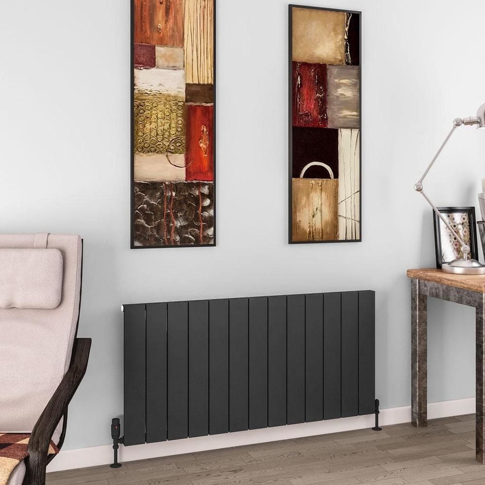 Eastbrook Panel Radiator 600 x 1230 / Central Heating Eastbrook Charlton Horizontal Aluminium Designer Radiator in Matt Anthracite