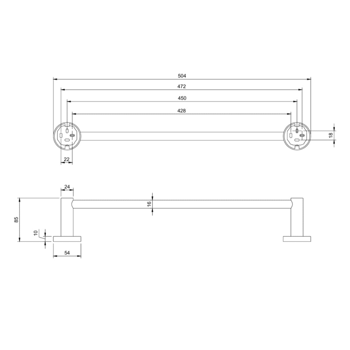 Villeroy & Boch Towel Rails and Rings Villeroy & Boch Elements - Tender Towel Rail