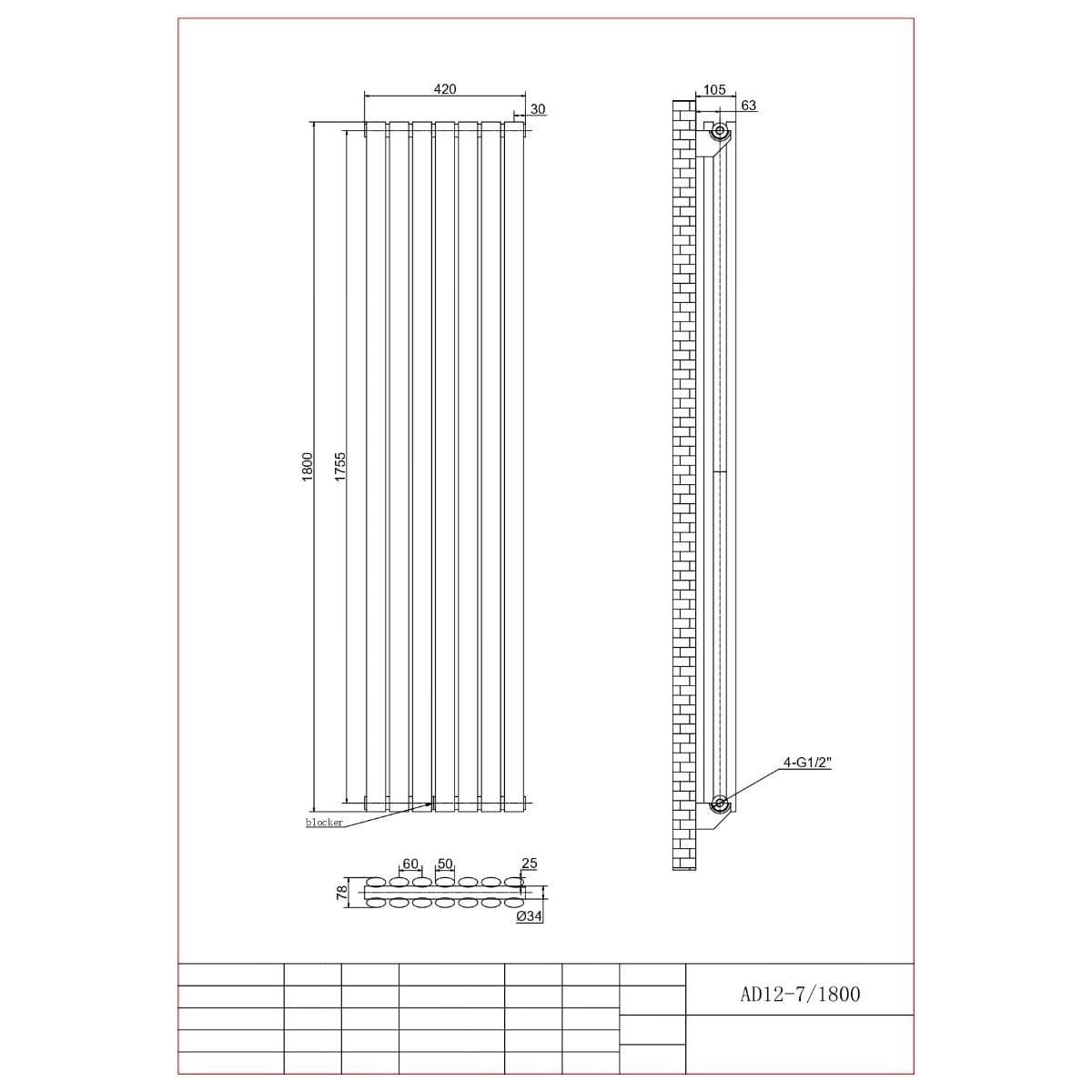 Aquarius Athens Double Vertical Column Radiator