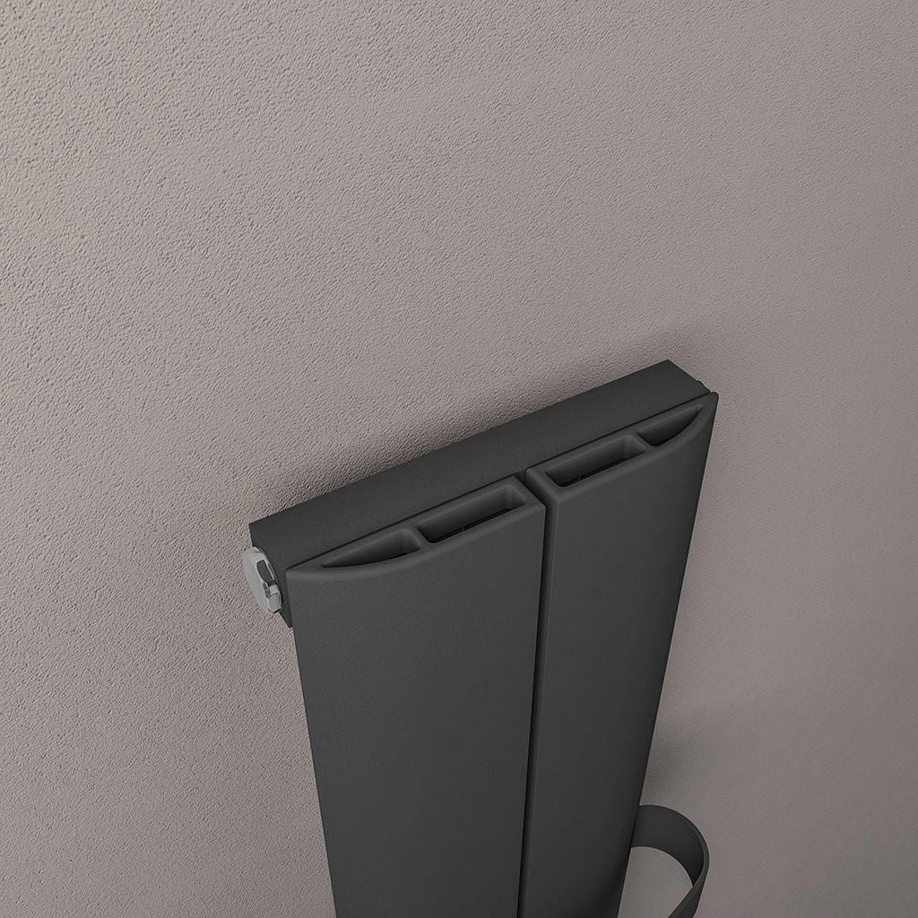 Eastbrook Panel Radiator Eastbrook Berlini Straight Vertical Aluminium Radiator in Matt Anthracite