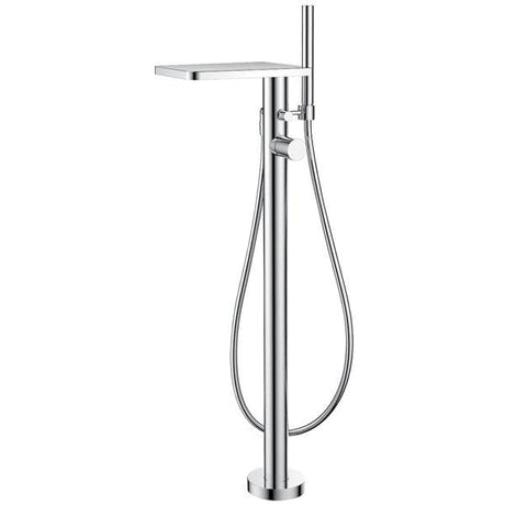 Flova Freestanding Bath Filler Flova Annecy Floor Standing Bath and Shower Mixer with Shower Set in Diamond Chrome