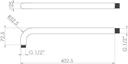 Saneux Fixed Shower Arm Saneux Cos 400mm Wall Mounted Shower Arm