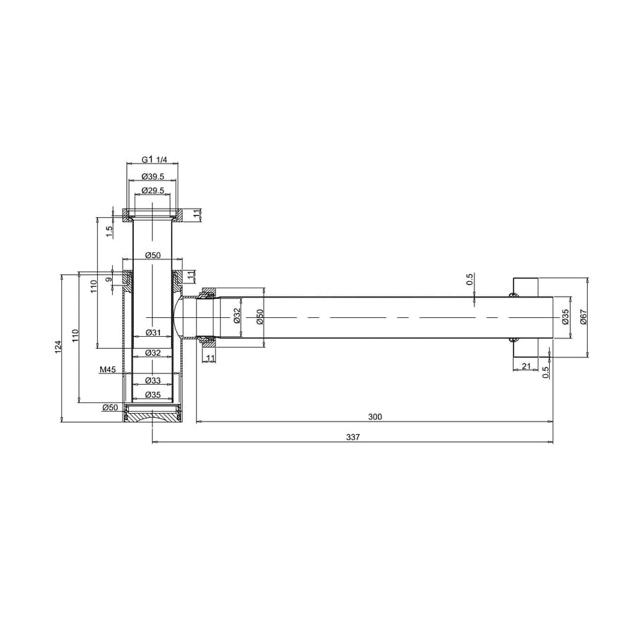 Britton Bottle Trap Britton Hoxton Flat Bottom Bottle Trap in Brushed Brass