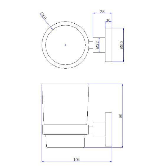 Crosswater Toothbrush Holder Crosswater Central Tumbler Holder in Chrome