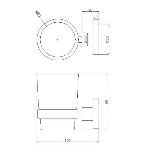 Crosswater Toothbrush Holder Crosswater Central Tumbler Holder in Chrome