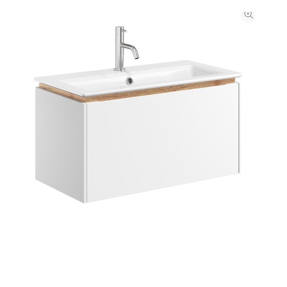 Crosswater Wall Mounted Vanity Unit Matt White / 700mm / 1 Tap Hole Basin Crosswater Mada Wall Mounted Vanity Unit