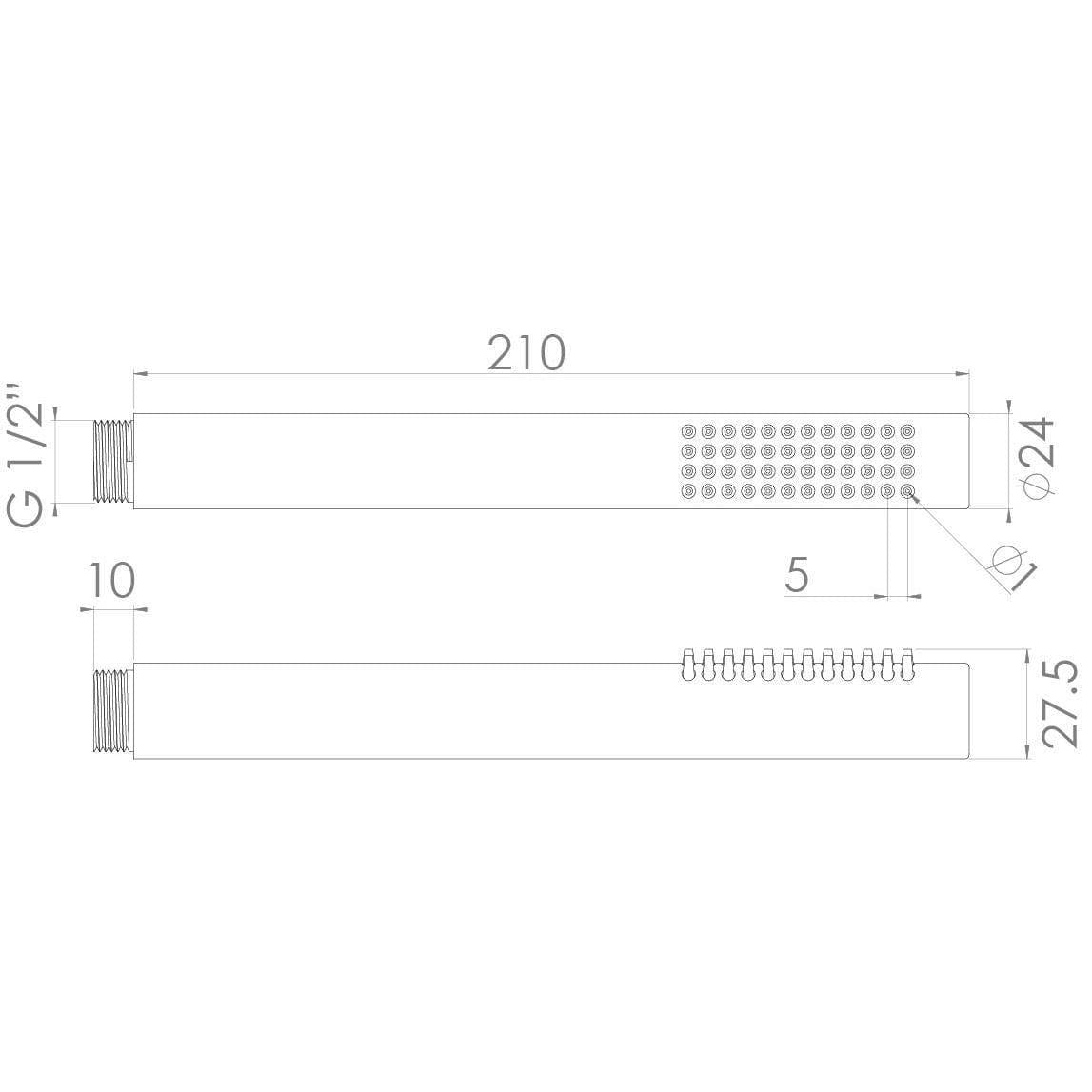 Saneux Concealed Shower Set Saneux COS 2 Outlet, 2 Handle Concealed Shower Valve Kit with Pencil Handset and 200mm Shower Head