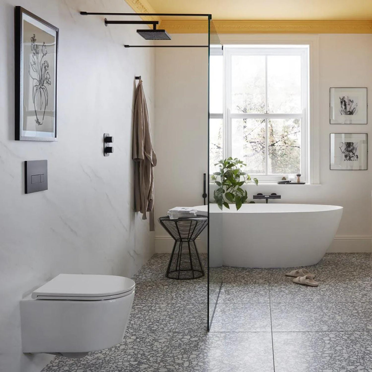 Vado Wall Hung Toilet Vado Cameo Round Rimless Wall Hung Toilet with Slimline Soft Close Seat