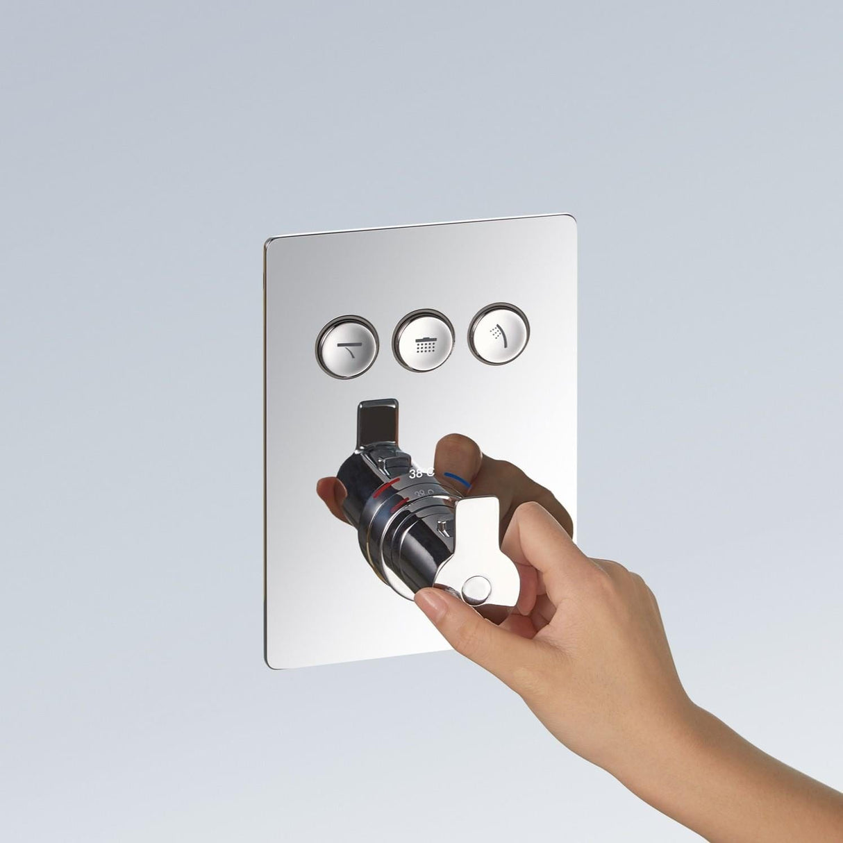 Flova Concealed Shower Valve Flova Spring 3 Outlet GoClick Finishing Set in Diamond Chrome