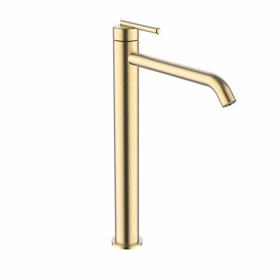 Crosswater Tall Basin Tap Brushed Brass Crosswater 3ONE6 Lever Tall Monobloc Basin Mixer Tap
