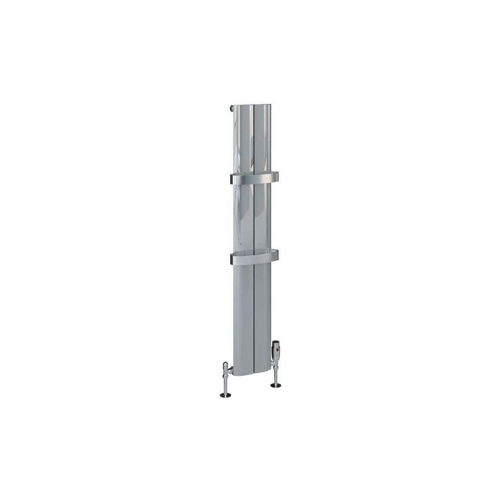 Eastbrook Panel Radiator Eastbrook Berlini Straight Vertical Aluminium Radiator in Polished Aluminium