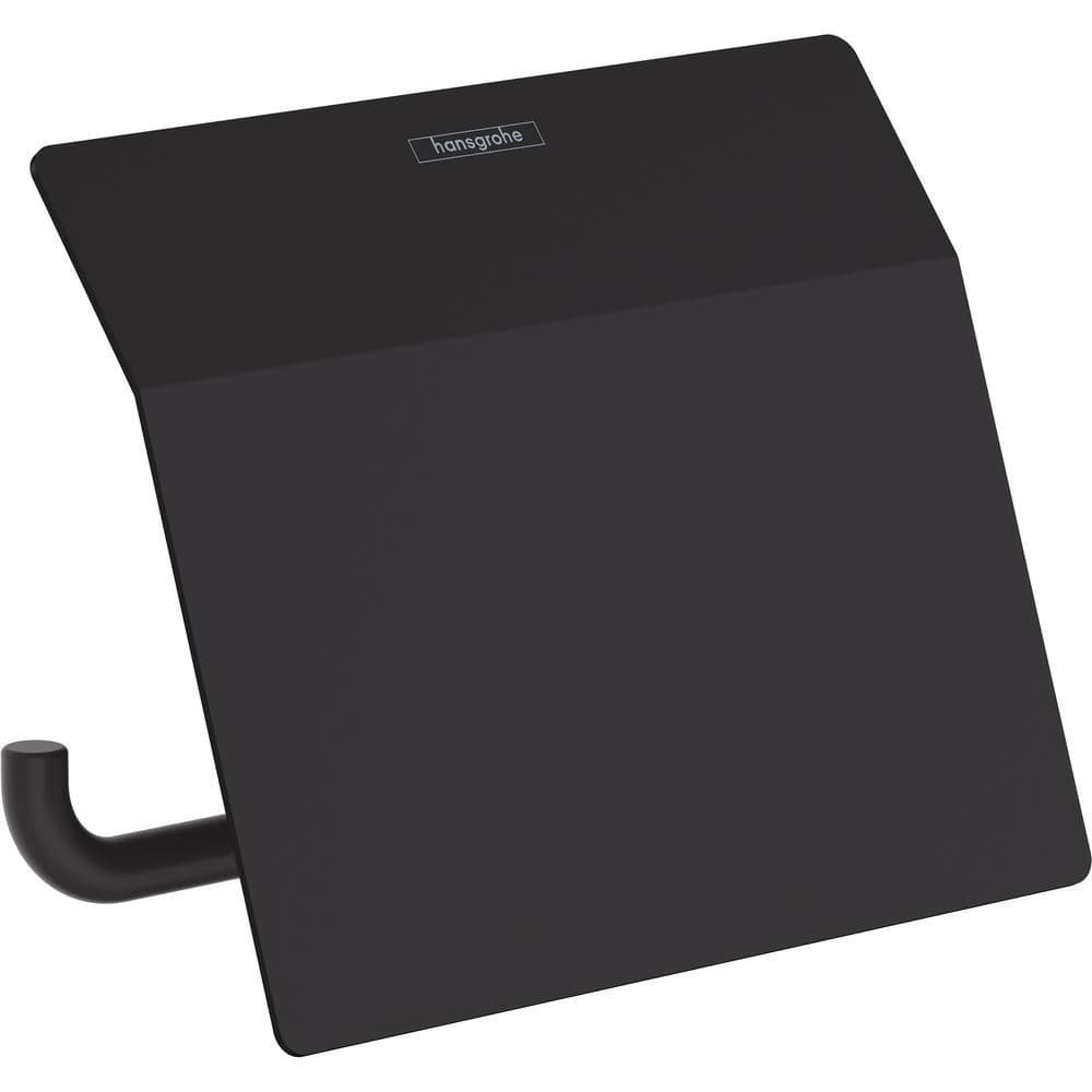 Hansgrohe Toilet Roll Holder Matt Black Hansgrohe Addstoris Toilet Roll Holder with Cover
