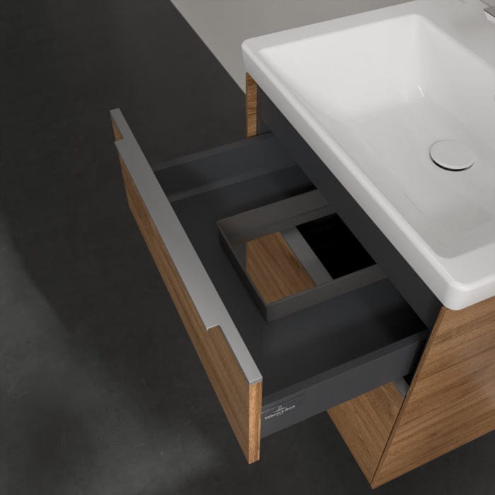 Villeroy & Boch Wall Mounted Vanity Unit Villeroy & Boch Subway 3.0 Wall Hung 600mm Two Drawer Vanity Unit with Basin