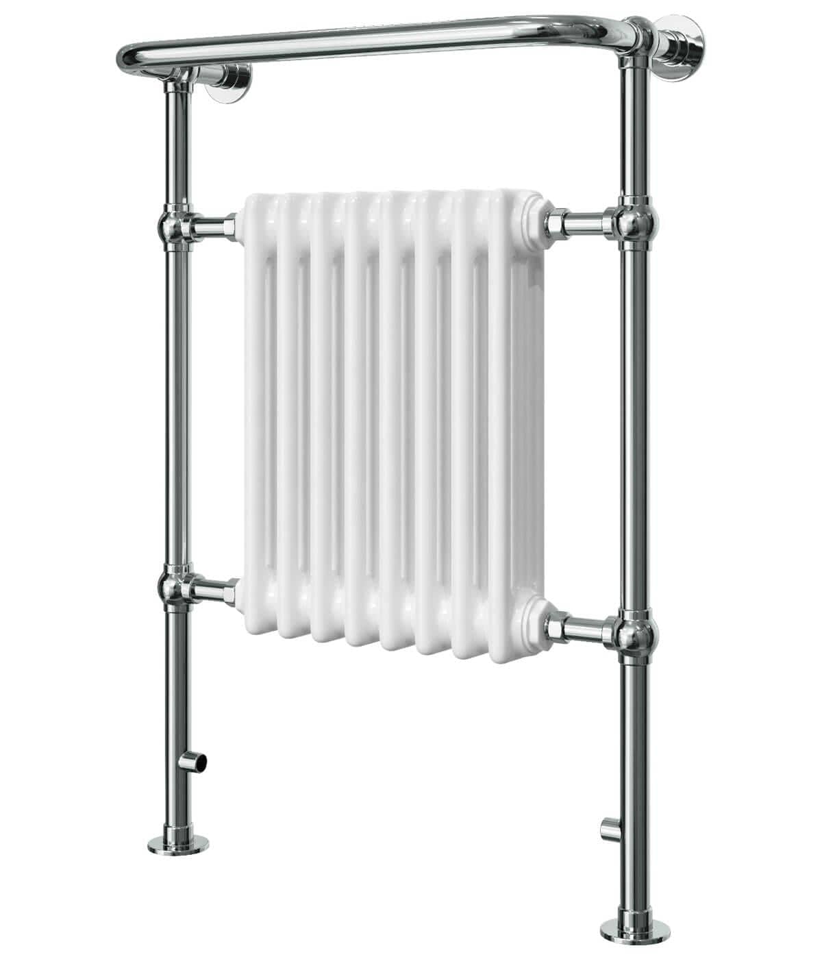 Vogue Inset Radiator Vogue Regency Traditional Floor Mounted Radiator in Chrome/White