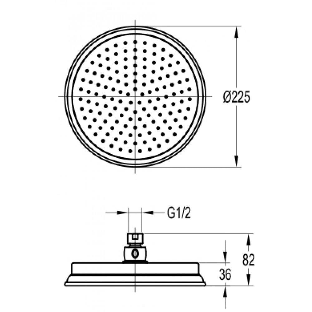 Flova Fixed Shower Head Flova Liberty Brass Fixed Rain Shower Head - 225mm