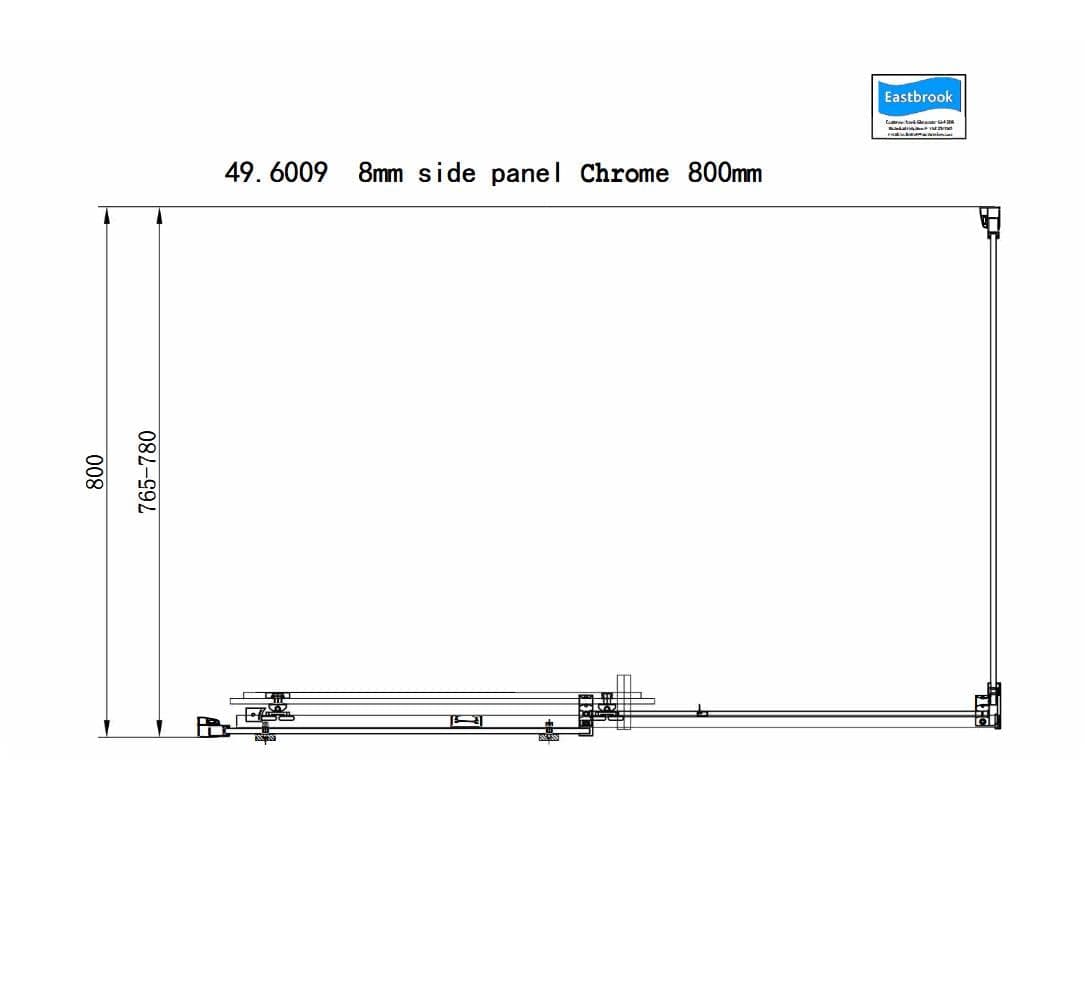 Eastbrook Side Panel Eastbrook Corniche 2000 8mm Side Panel for Sliding Doors