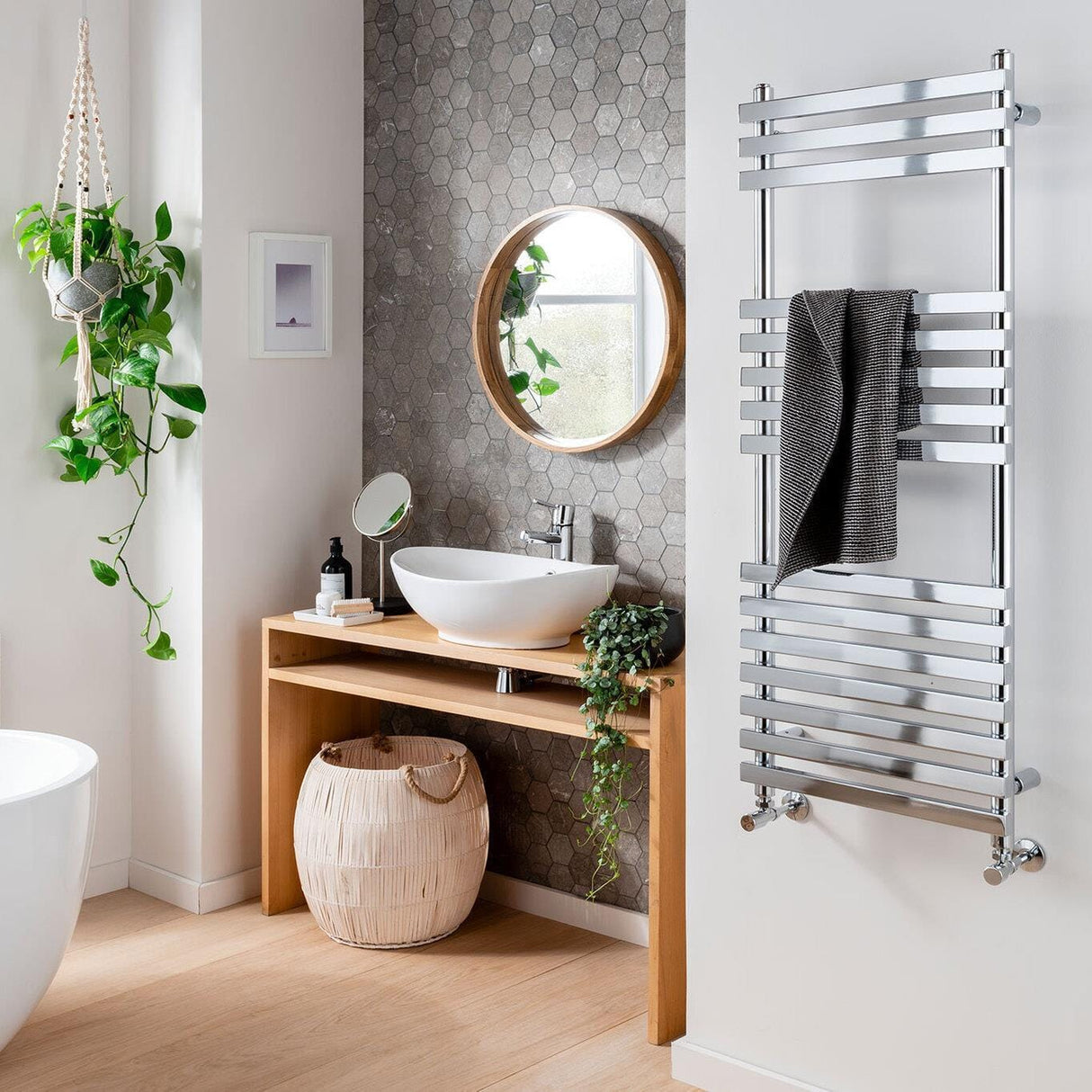 Vogue Designer Towel Radiator Vogue Gallant Straight Designer Towel Radiator in Polished Stainless Steel