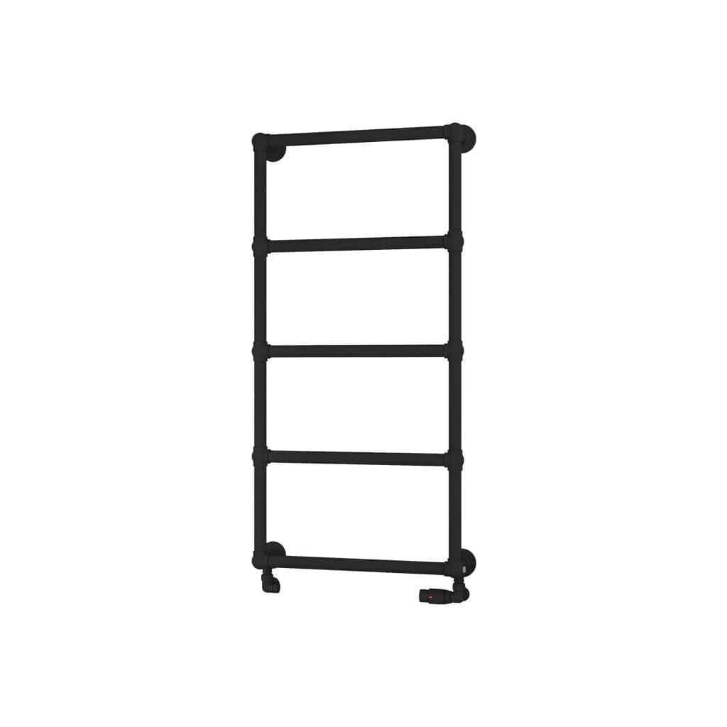 Eastbrook Traditional Towel Rail 1195 x 600 / Dual Fuel Eastbrook Stour Vertical Traditional Heated Towel Rail in Matt Black