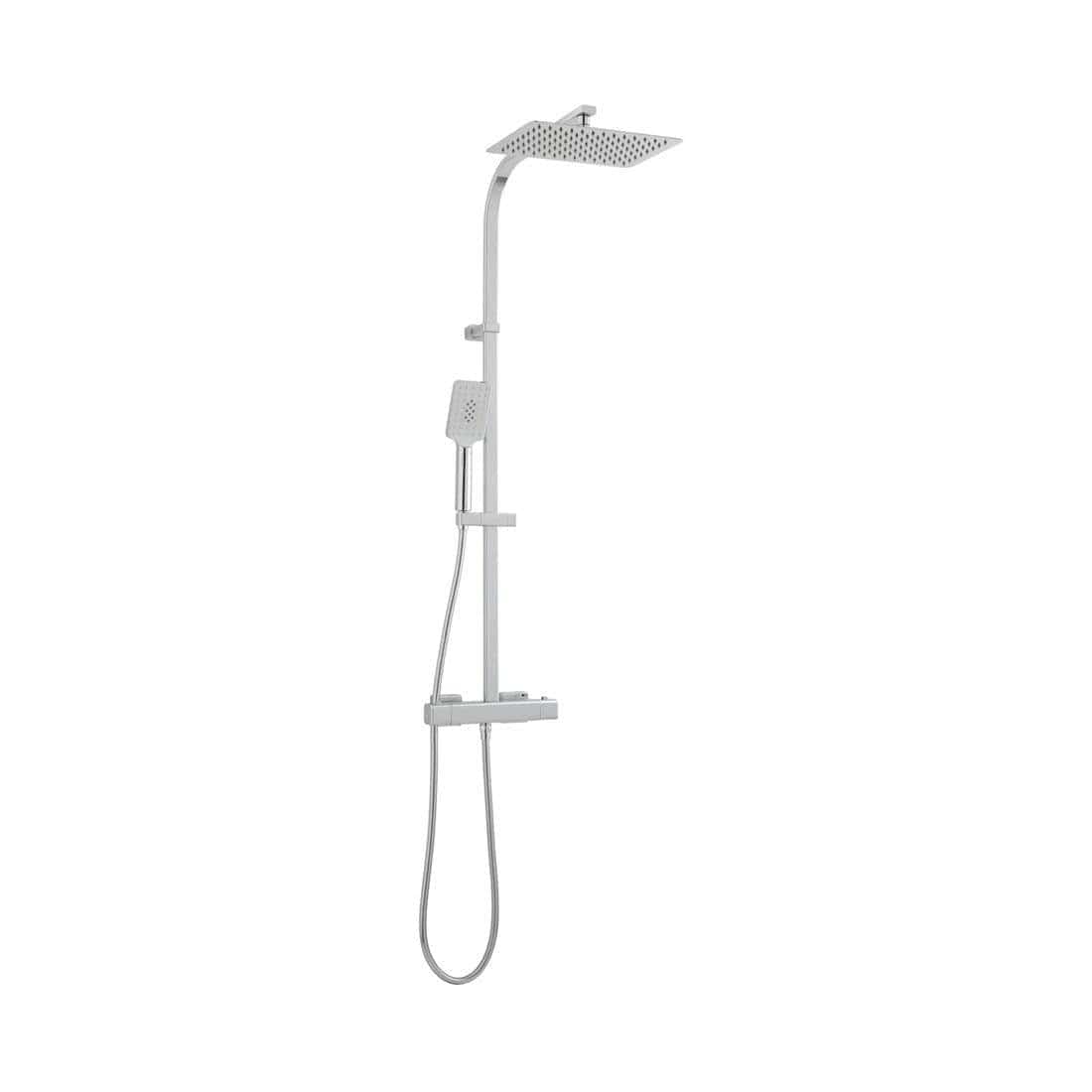 VADO Exposed Shower Set Vado Phase Adjustable Square Shower Column in High Polished Chrome