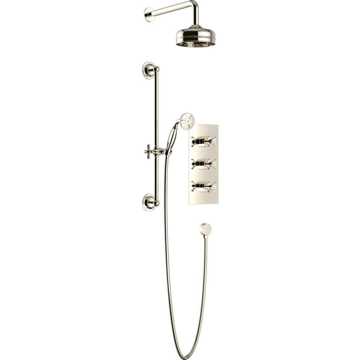 Heritage Dawlish Concealed Shower Valve with Premium Fixed Head and Flexible Kit