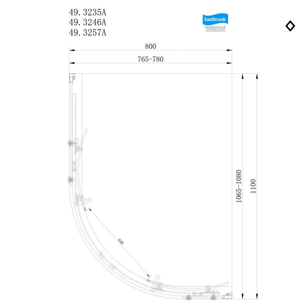 Eastbrook Corniche 2000 8mm Quadrant Shower Enclosure