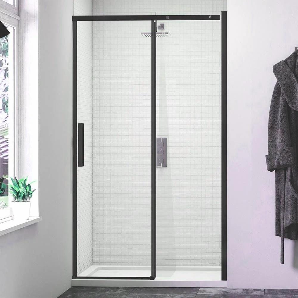 Merlyn Sliding Shower Door Matt Black / 1500mm Merlyn Ionic Frameless Sliding Shower Door