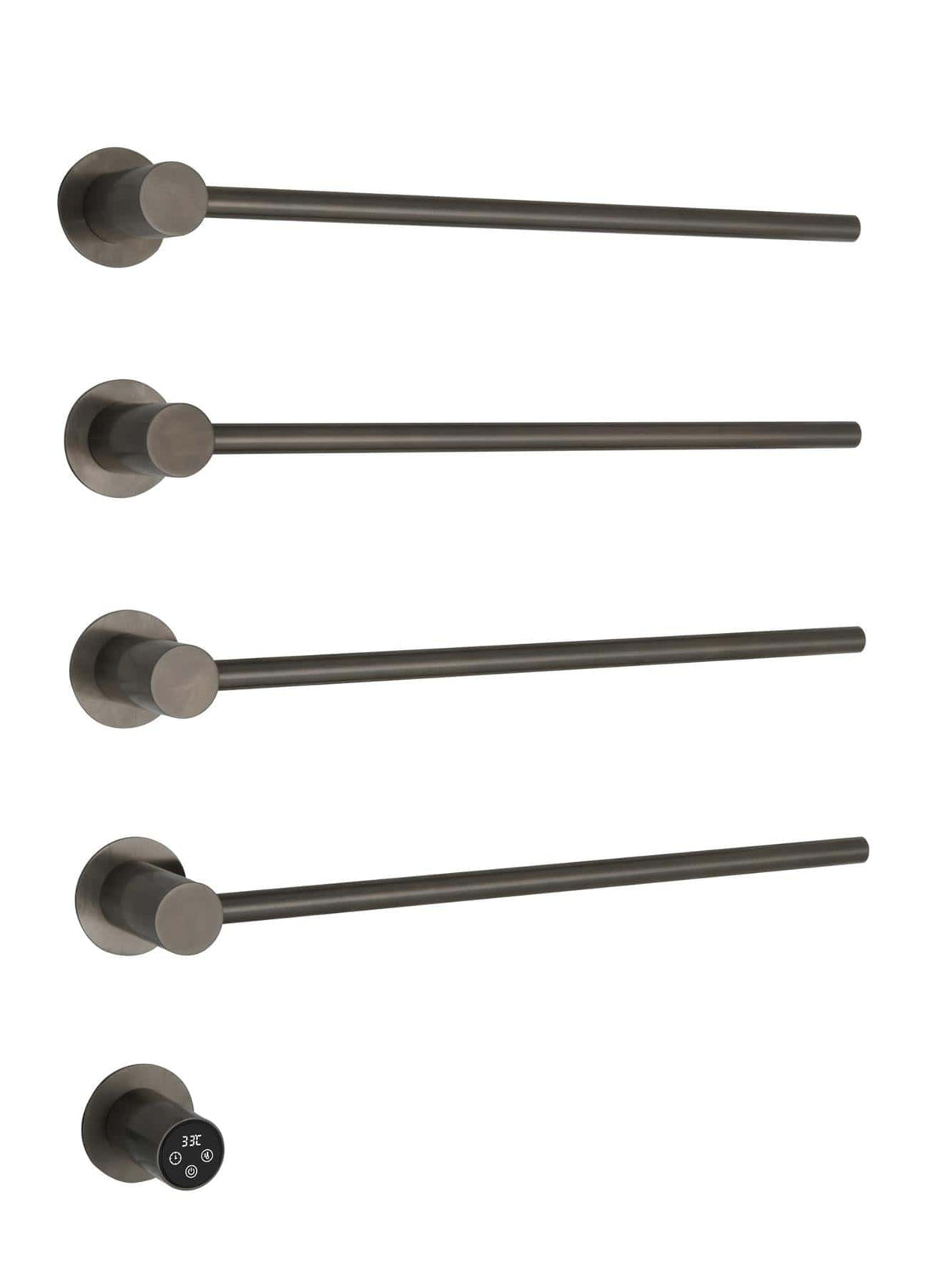 JTP Designer Towel Rail Brushed Black JTP Onyx Electric Designer Towel Radiator